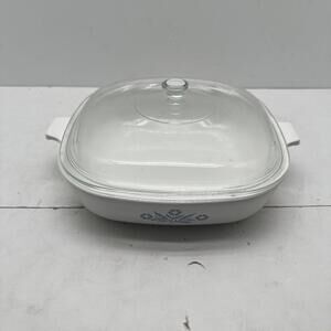 Vintage Corning Ware P-9-B 8 Inch Blue Cornflower Casserole Dish Lid USA